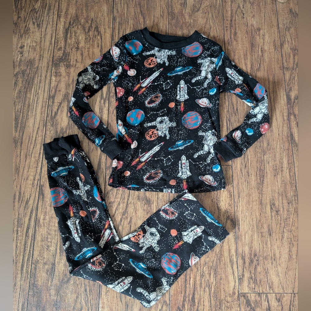 💥3/$24‎ Member's Mark 100% Organic Cotton Space/Astronaut Print Long Sleeve PJs